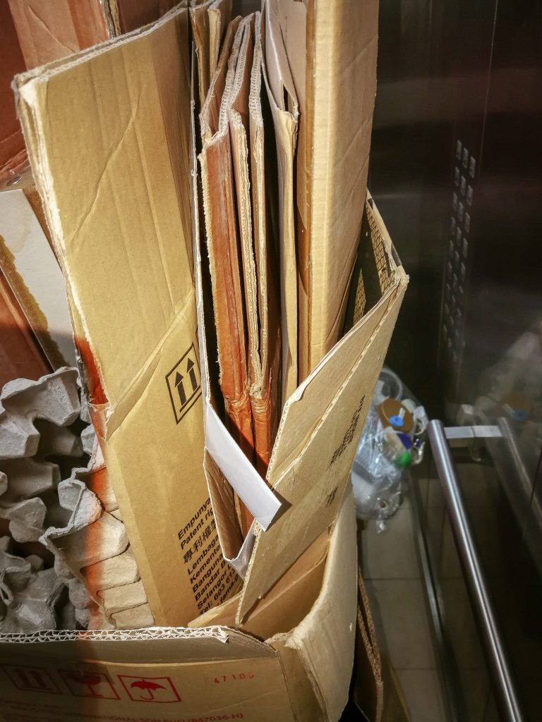 Recycling cardboard paper.