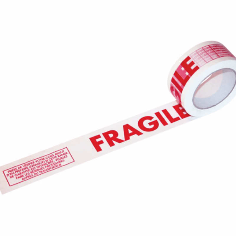 Ruban adhésif Fragile large 75 mm pour colis lourd - Toutembal